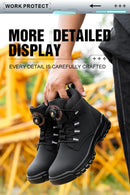 Botas de segurança impermeáveis para homens, Botas de trabalho em aço indestrutível, Anti-Smash, Resistente a facadas, Sapatos de motociclista